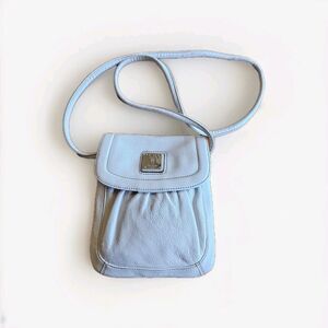 Tignanello White Pebbled Leather Crossbody Purse Travel Work